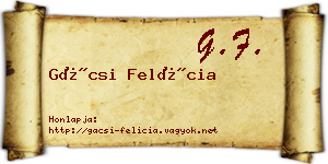 Gácsi Felícia névjegykártya